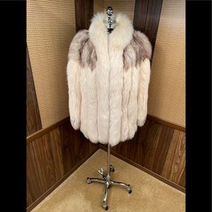 Vintage Saga Fox Guarantee of Quality Two Tone Fox Fur Coat Jacket Small
